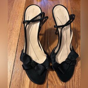 Kate Spade Black Strappy Heels with Bow